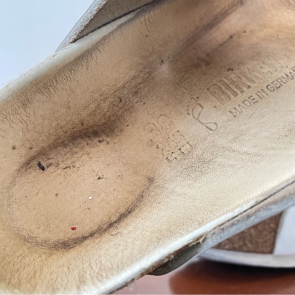 Birkenstock Gizeh Big Buckle White Leather Thong Sandals | EU 38 - Picture 6 of 9